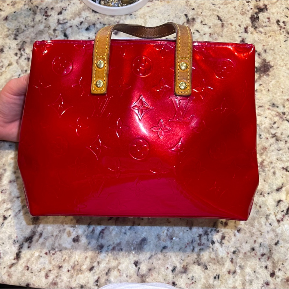 Louis Vuitton Red Monogram Vernis Reade PM Mini Tote